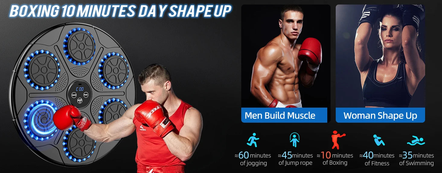 New Music Boxing Machine Smart Bluetooth Wall Mounted Music Boxing Trainer