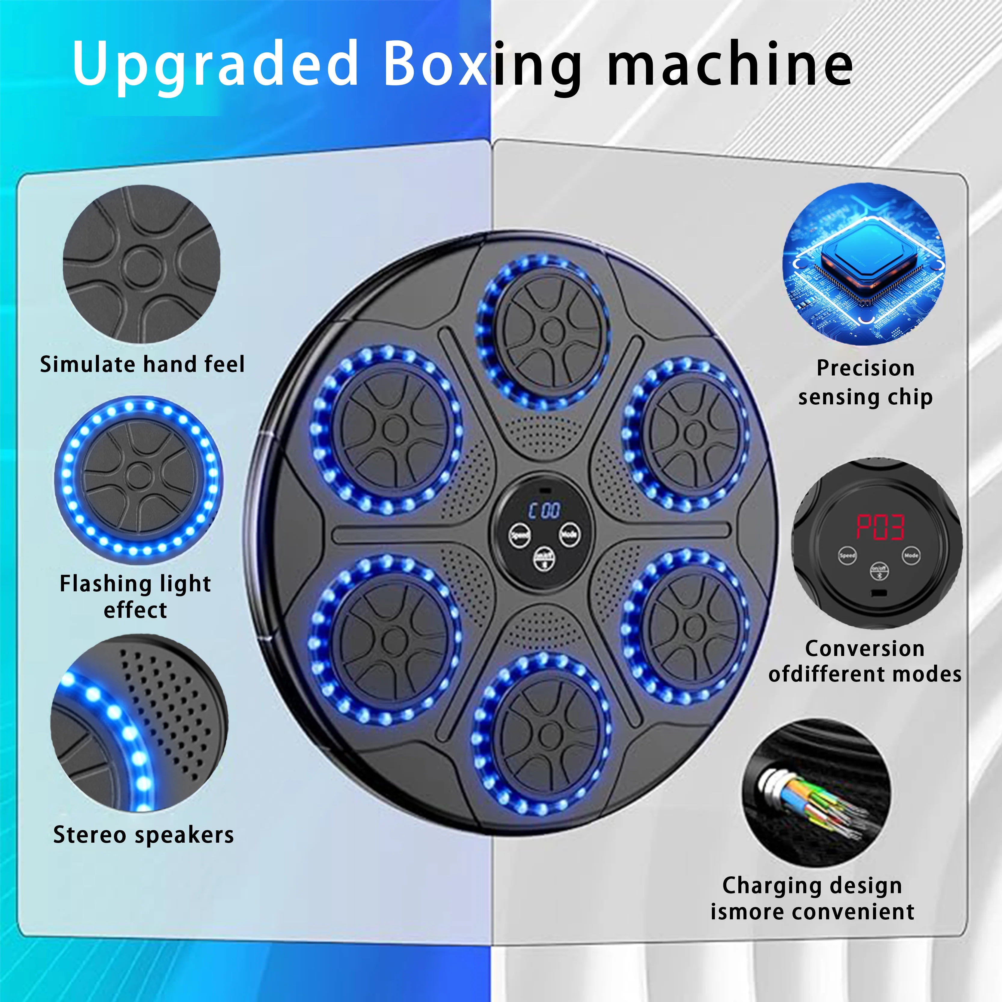 New Music Boxing Machine Smart Bluetooth Wall Mounted Music Boxing Trainer