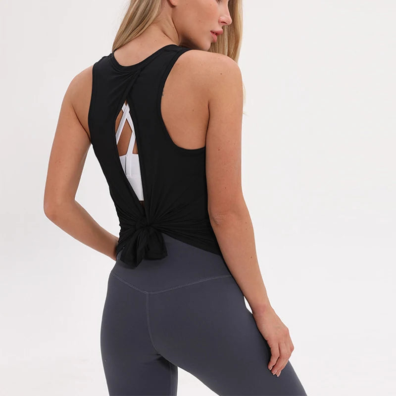 Loose Fit Open Back Athletic Yoga Tank Top