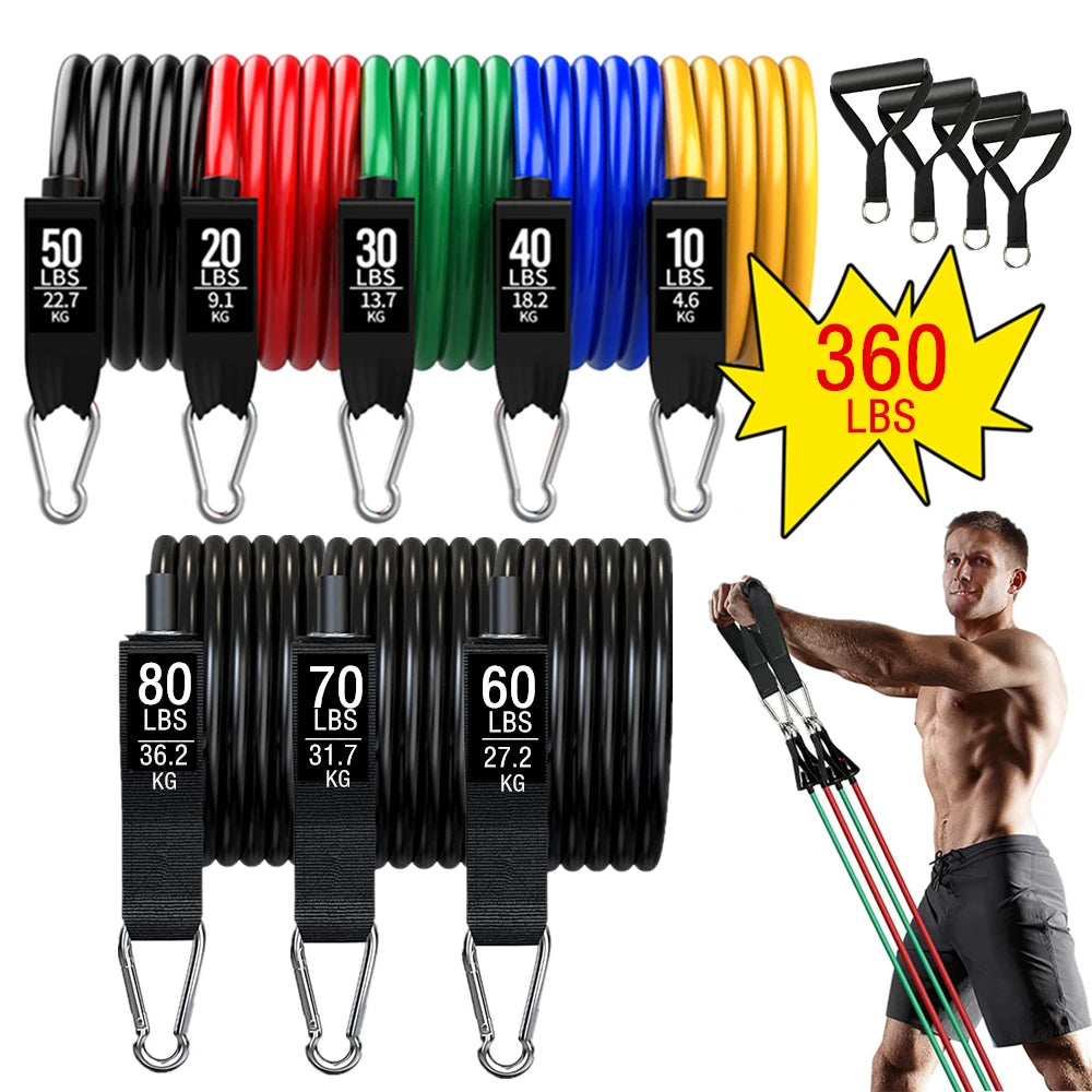 Portable Home Gym Bar with Resistance Bands – Full-Body Workout Kit