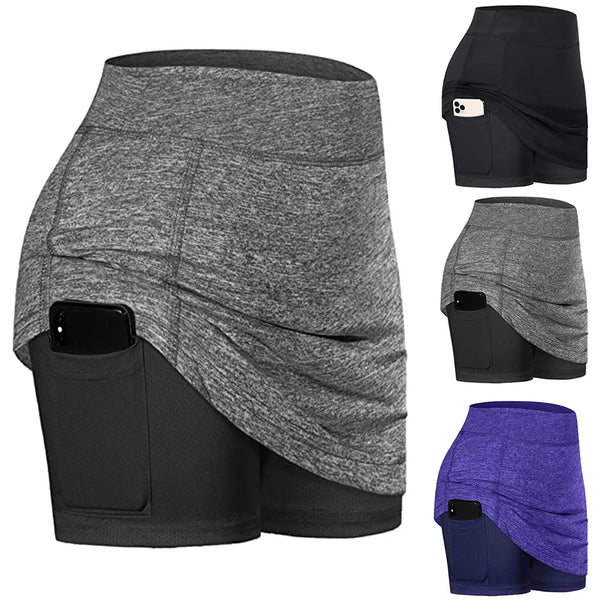 Women’s High Waist Quick-Dry Tennis Skort with Pocket