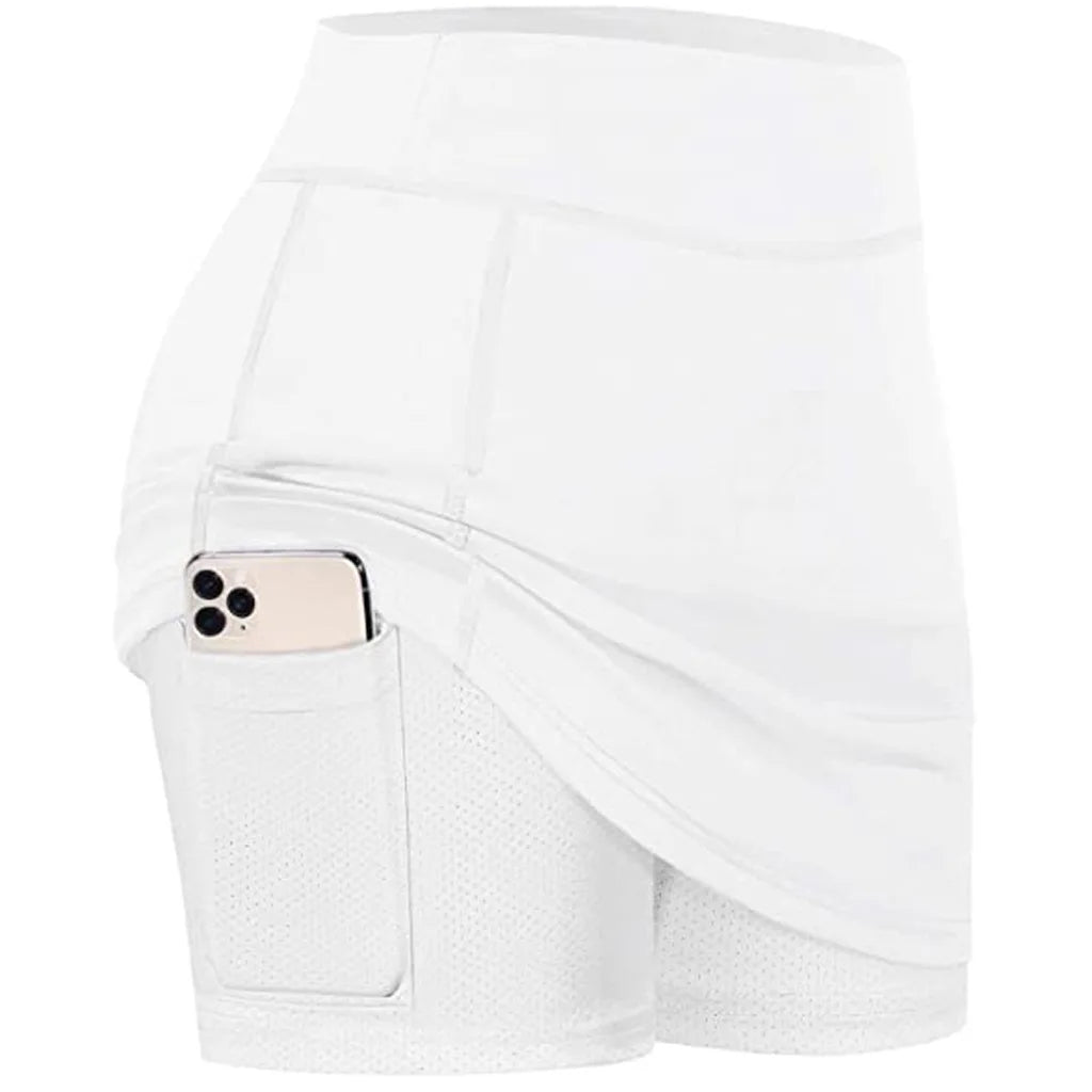 Women’s High Waist Quick-Dry Tennis Skort with Pocket