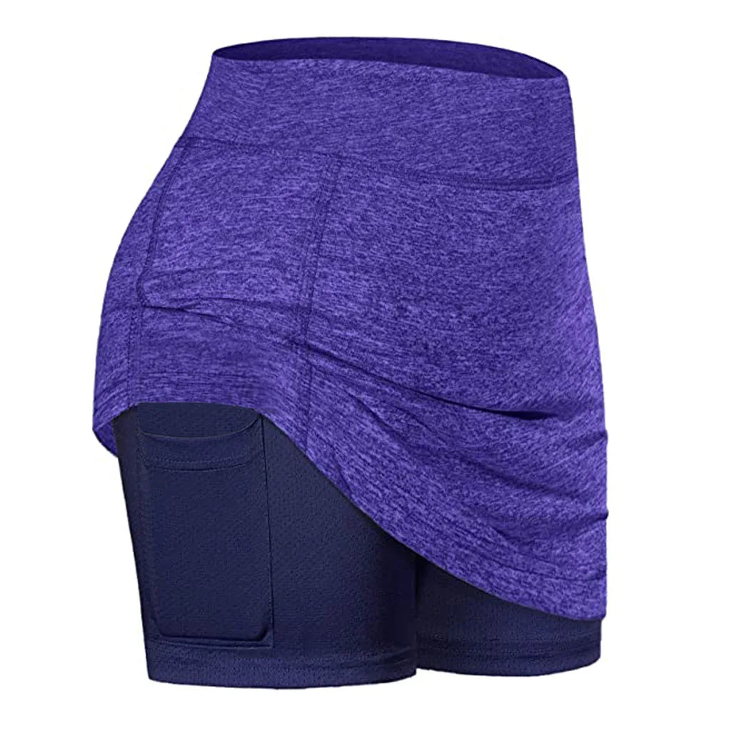 Women’s High Waist Quick-Dry Tennis Skort with Pocket