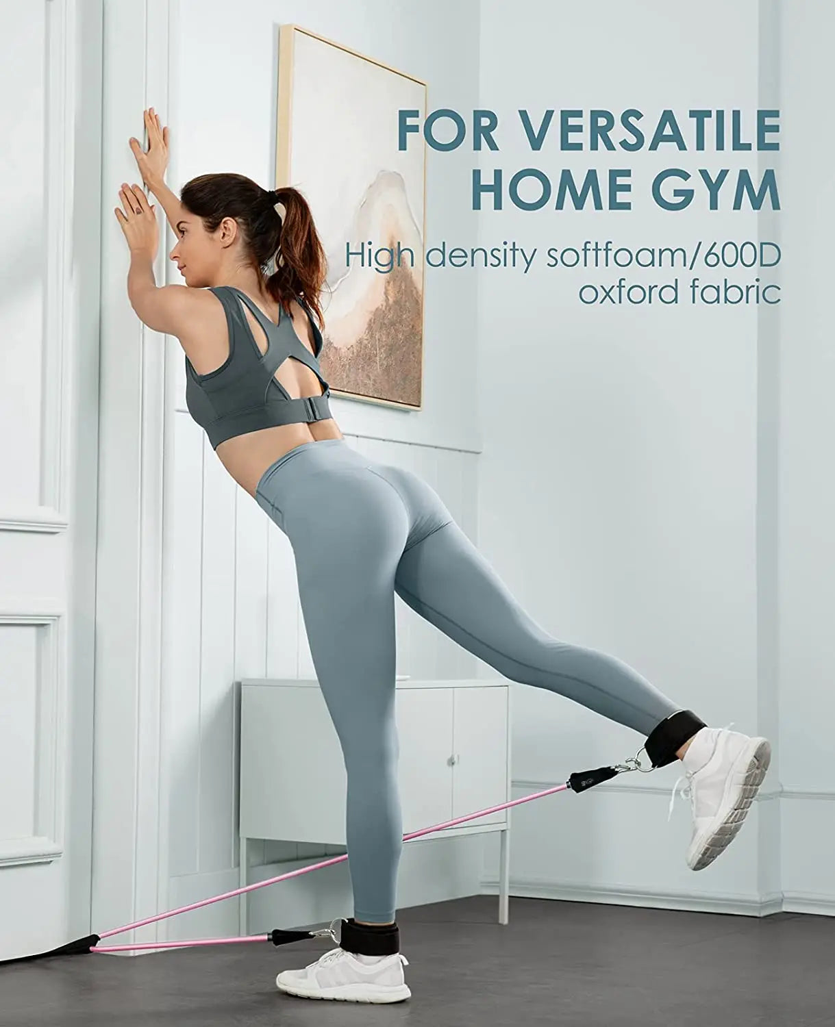Portable Home Gym Bar with Resistance Bands – Full-Body Workout Kit