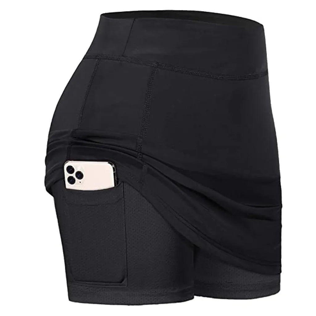 Women’s High Waist Quick-Dry Tennis Skort with Pocket