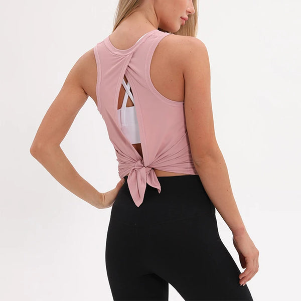 Loose Fit Open Back Athletic Yoga Tank Top