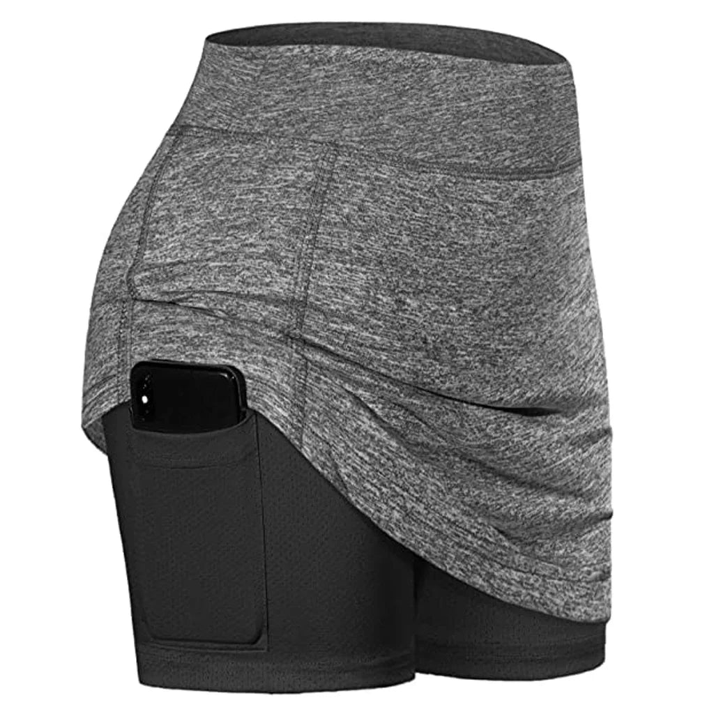 Women’s High Waist Quick-Dry Tennis Skort with Pocket