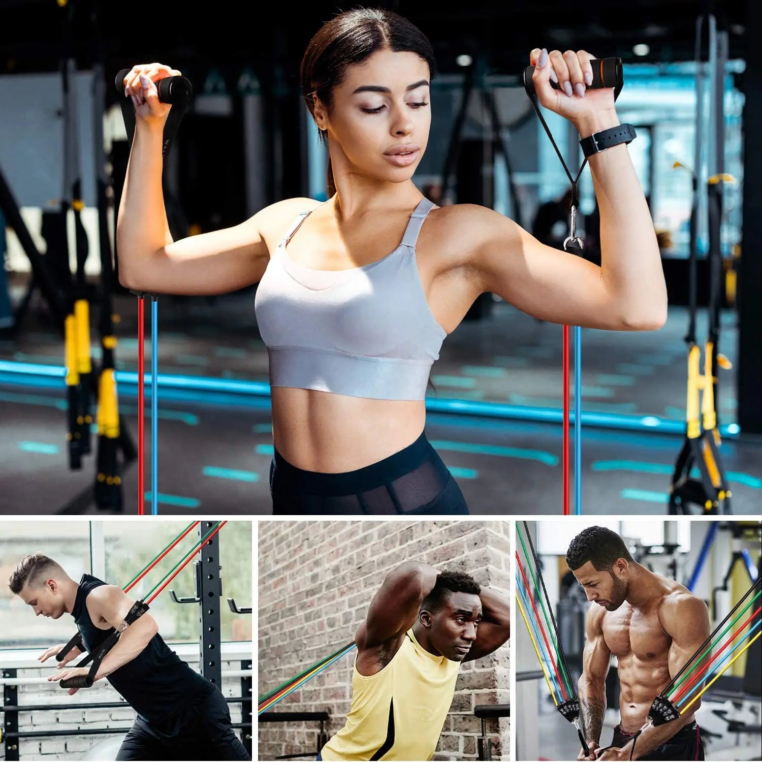 Portable Home Gym Bar with Resistance Bands – Full-Body Workout Kit