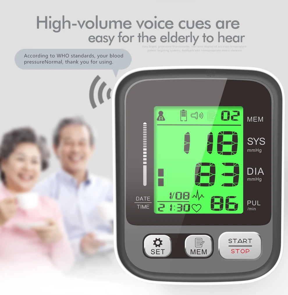 KIUZOU Upper Arm Blood Pressure Monitor – Automatic Digital BP Machine with Large Display & Adjustable Cuff