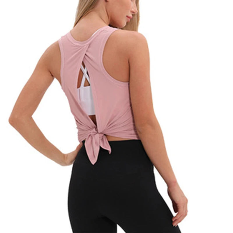 Loose Fit Open Back Athletic Yoga Tank Top