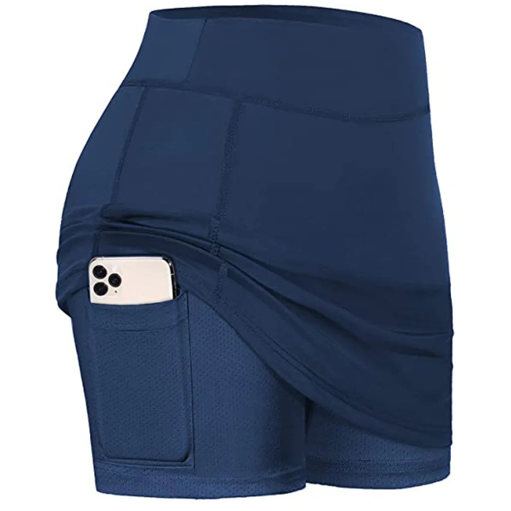 Women’s High Waist Quick-Dry Tennis Skort with Pocket