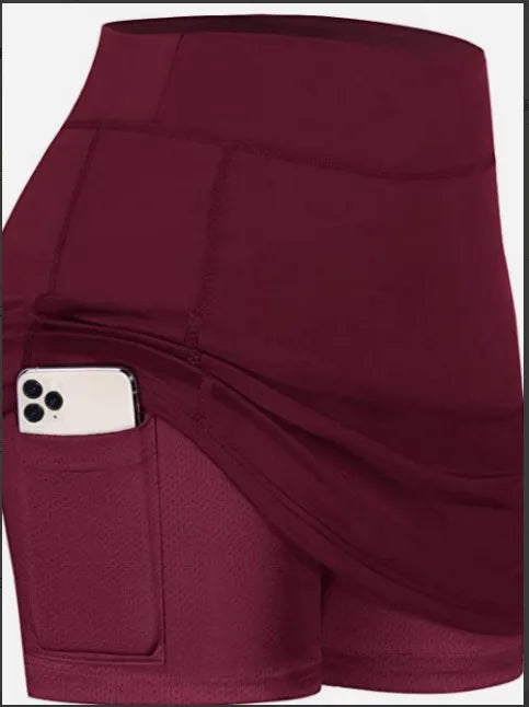 Women’s High Waist Quick-Dry Tennis Skort with Pocket