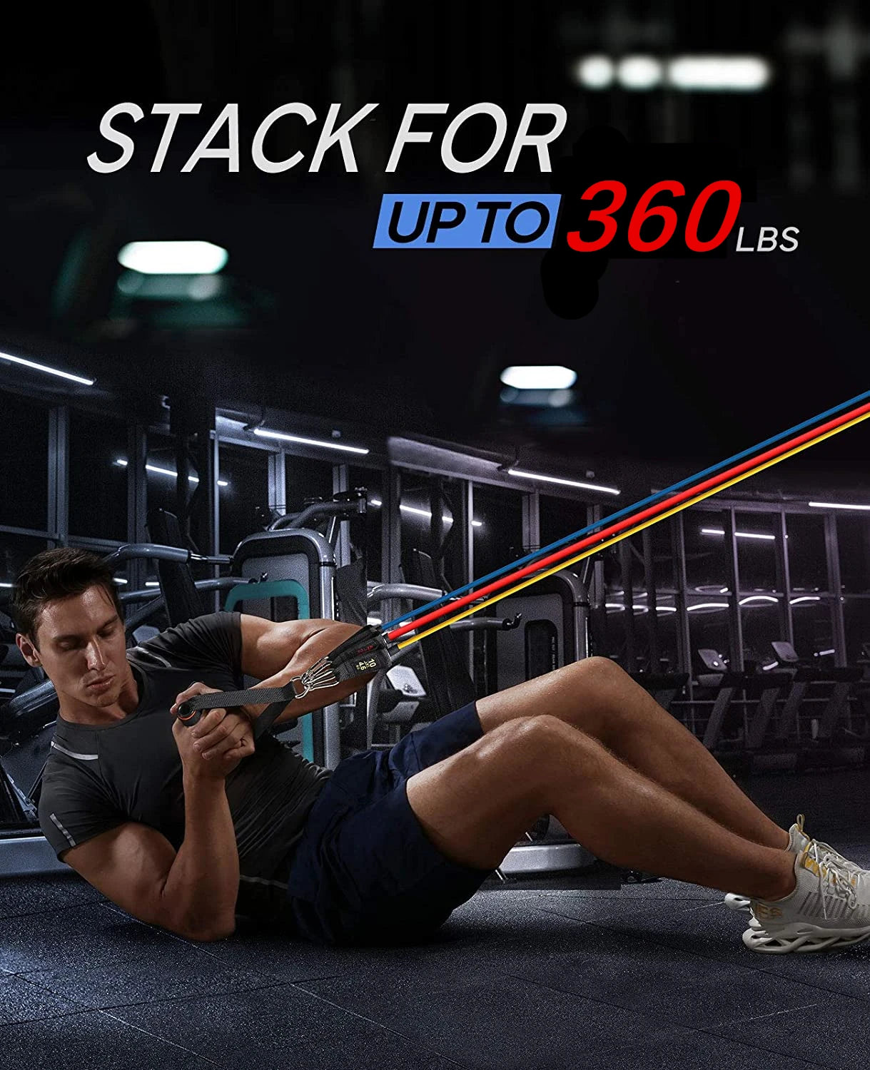 Portable Home Gym Bar with Resistance Bands – Full-Body Workout Kit