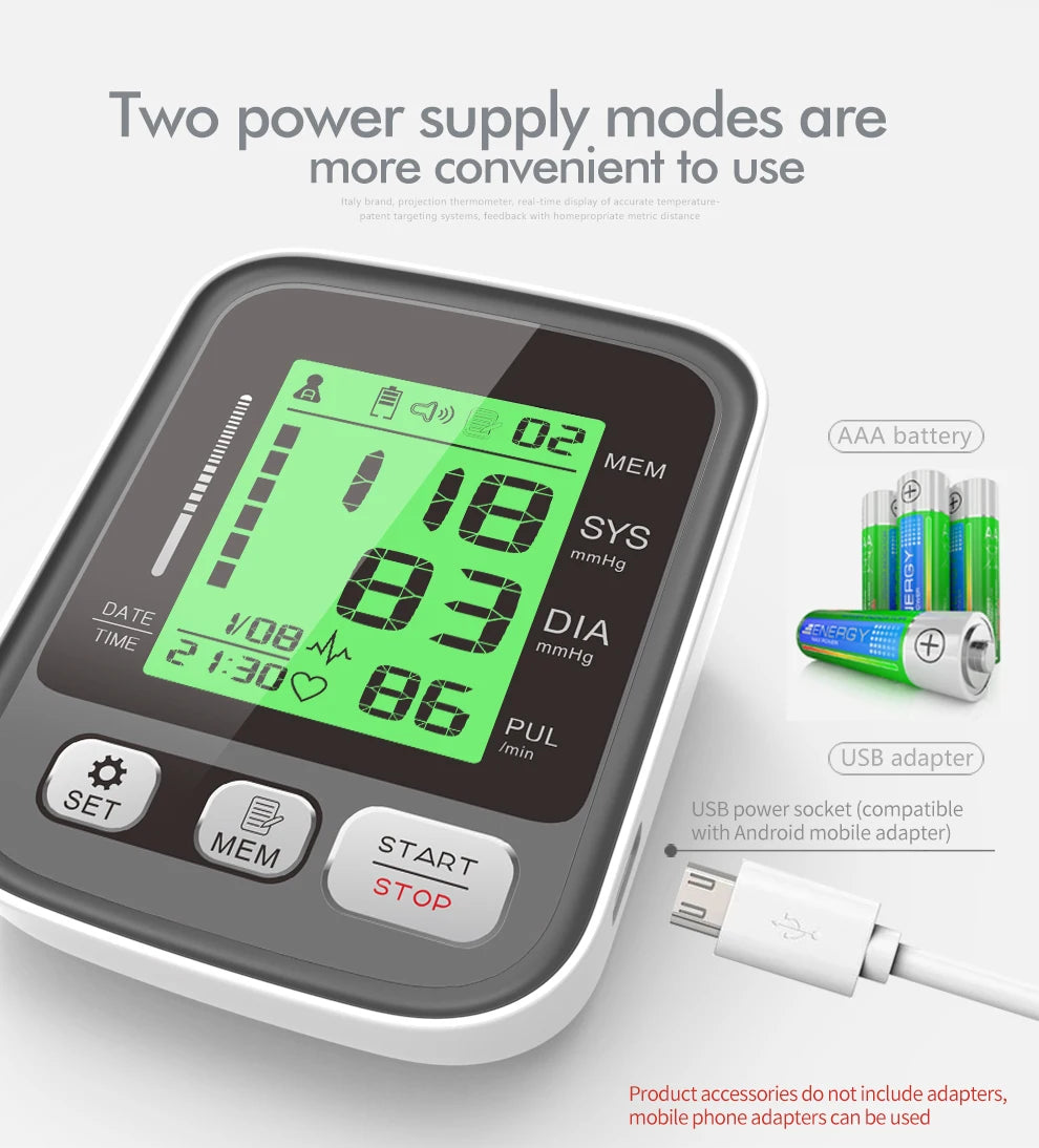 KIUZOU Upper Arm Blood Pressure Monitor – Automatic Digital BP Machine with Large Display & Adjustable Cuff