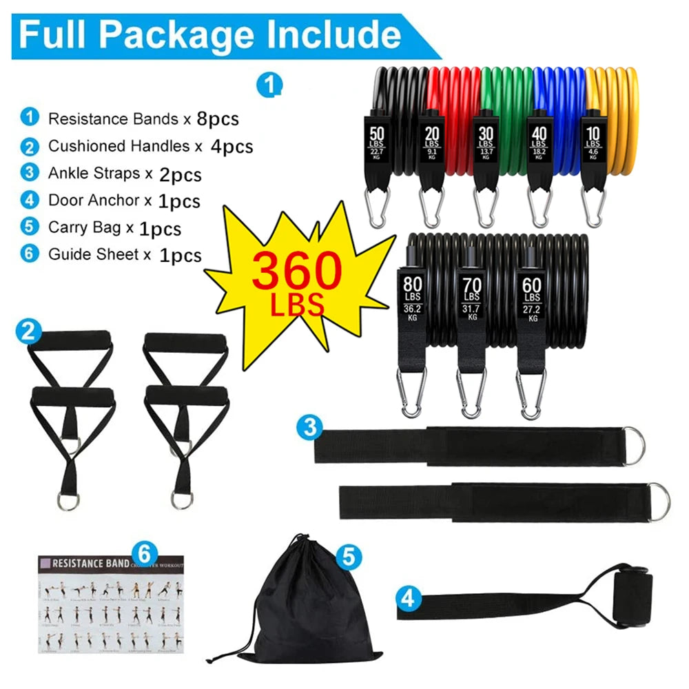 Portable Home Gym Bar with Resistance Bands – Full-Body Workout Kit