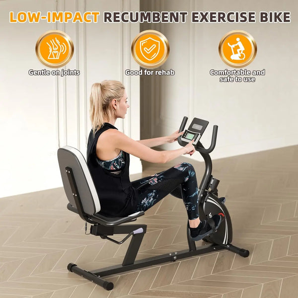Exercise Bike for Adults Seniors - Recumbent Bikes for Home with Magnetic Resistance