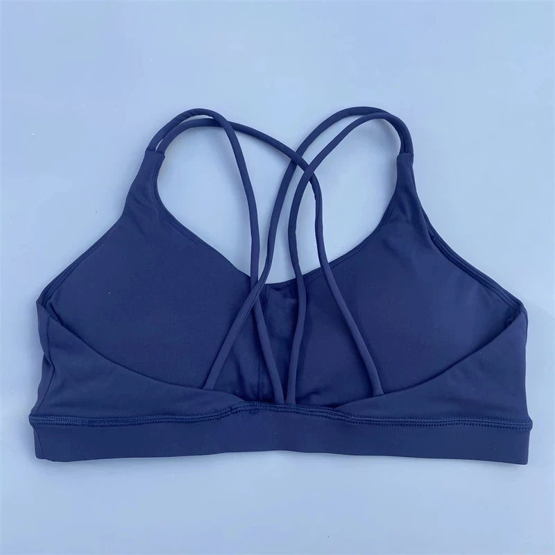 Solid Color Soft High-Strength Women's Fitness Bra – Tight Sport Top for Gym, Yoga & Training
