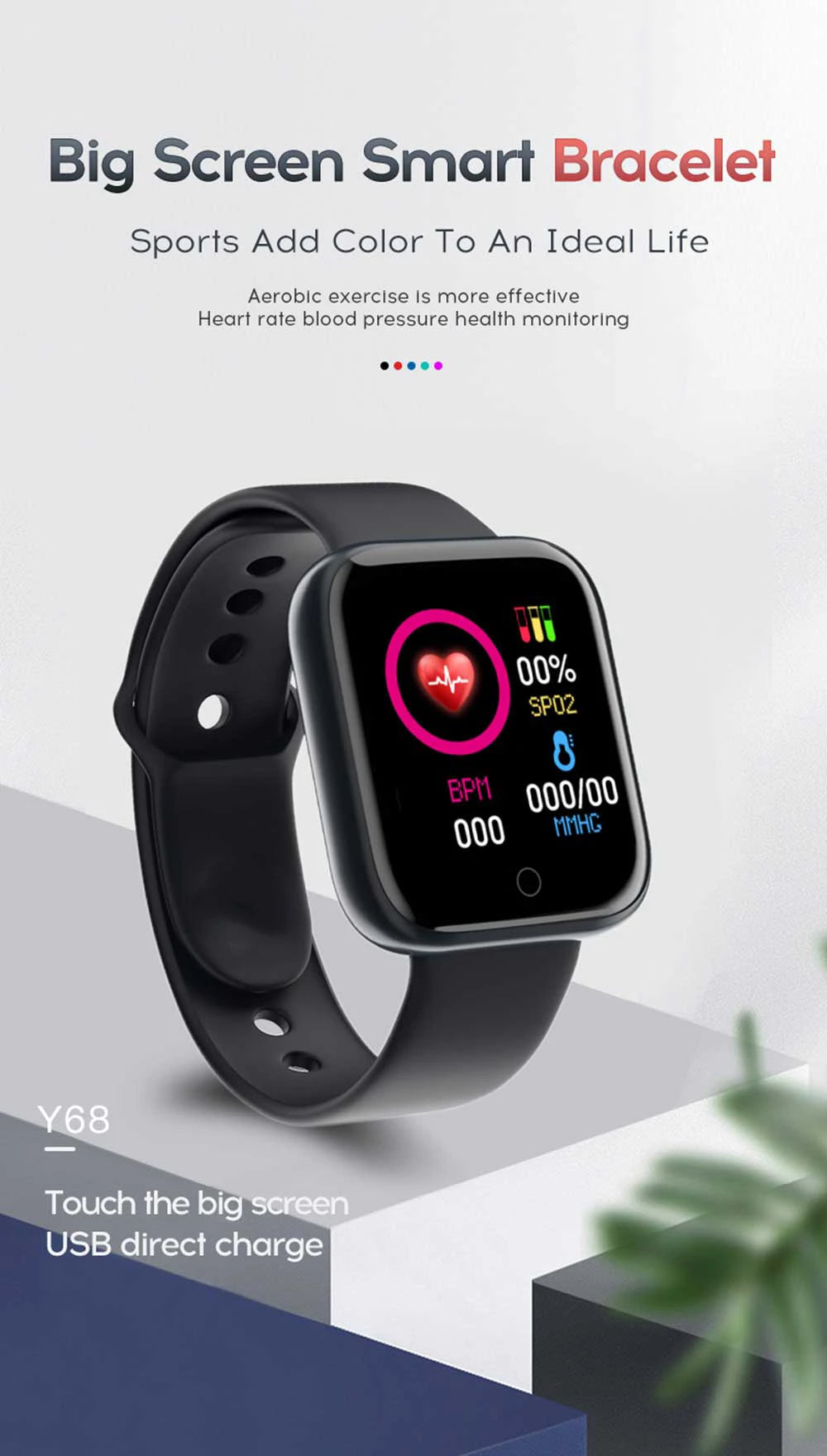 Y68 D20 Smart Watch – Phone, Music & Health Tracker for Men & Women