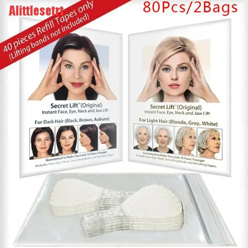 40Pcs Face Lift Tape – Invisible Wrinkle & Chin Lifting Patches