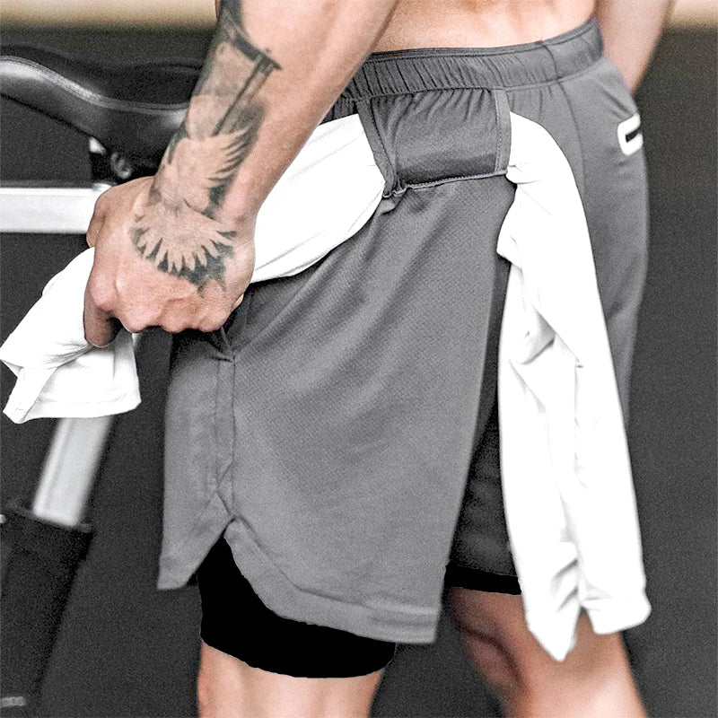 Camo Running Shorts Men – 2-in-1 Quick Dry Workout Shorts