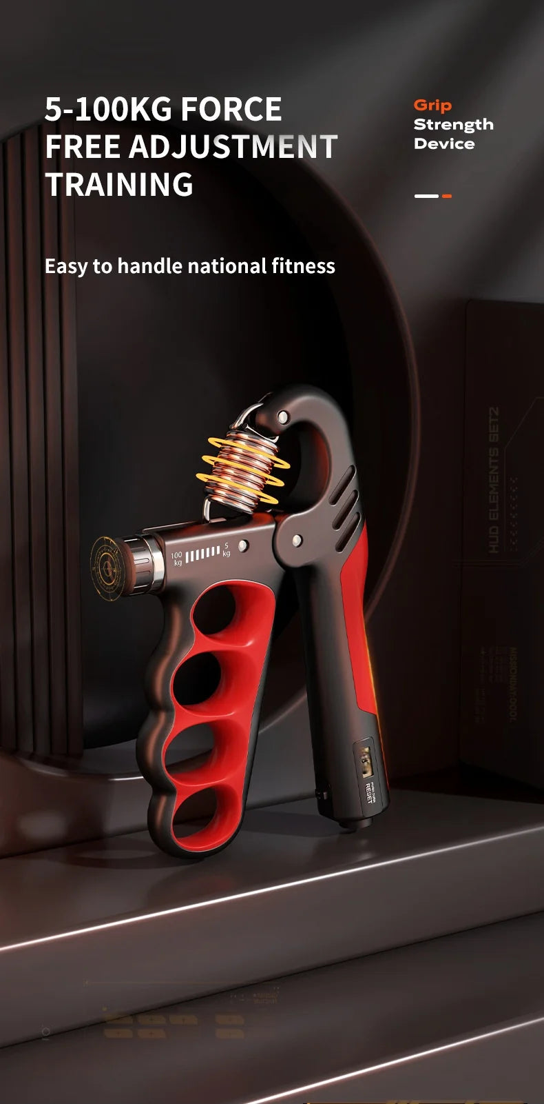 5-100kg Grip Strength Gym Wrist Expander Hand Strengthener