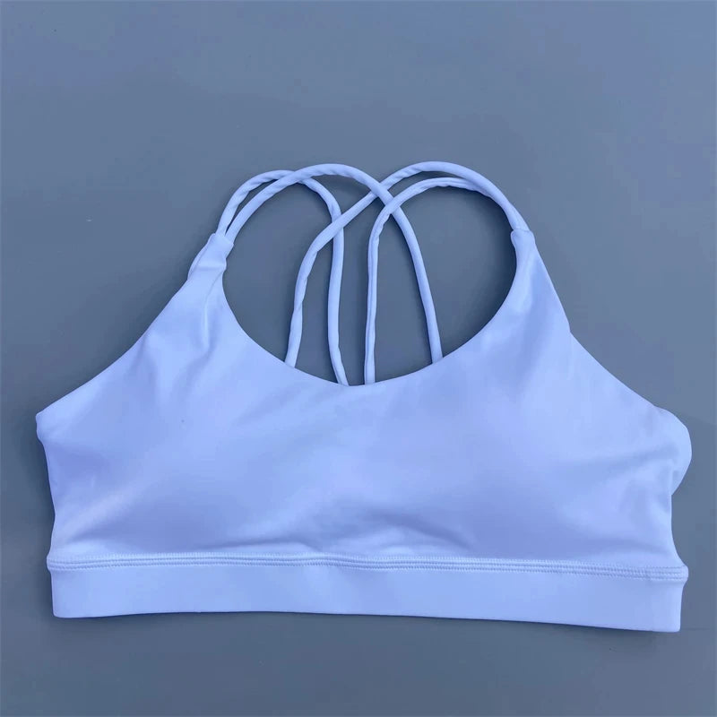 Solid Color Soft High-Strength Women's Fitness Bra – Tight Sport Top for Gym, Yoga & Training