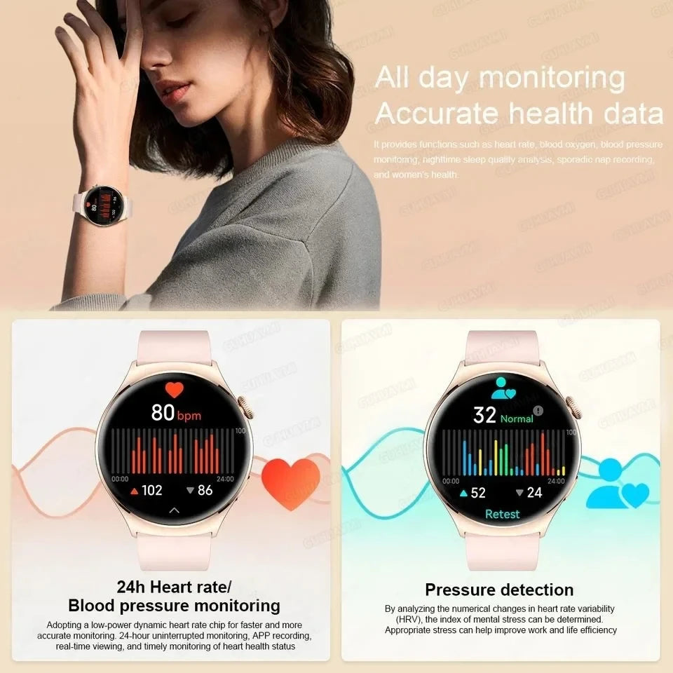 2024 NFC Smartwatch for Women – GPS, Voice & Health Tracker