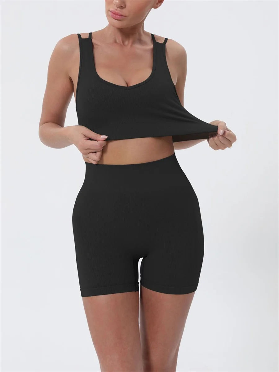 Women’s Summer 2-Piece Crop Top & Shorts Set