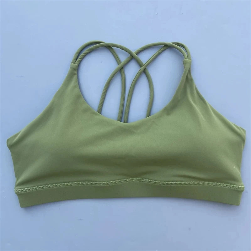 Solid Color Soft High-Strength Women's Fitness Bra – Tight Sport Top for Gym, Yoga & Training