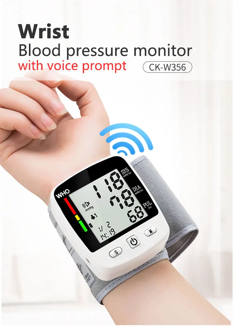 Digital Blood Pressure Monitor – Wrist Tensiometer Electronic Sphygmomanometer