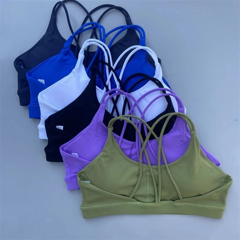 Solid Color Soft High-Strength Women's Fitness Bra – Tight Sport Top for Gym, Yoga & Training