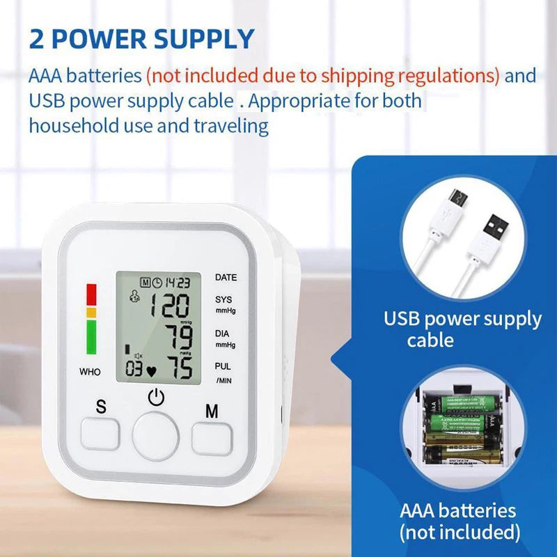 Spanish, English, Portuguese, Russian, No Voice-Digital Arm Blood Pressure Monitor