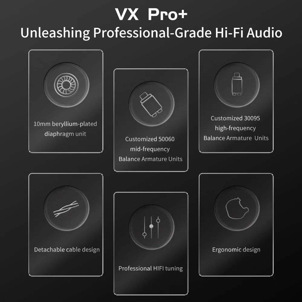 New VX Pro+ 8BA+1DD Hybrid In-Ear Monitor Earphones