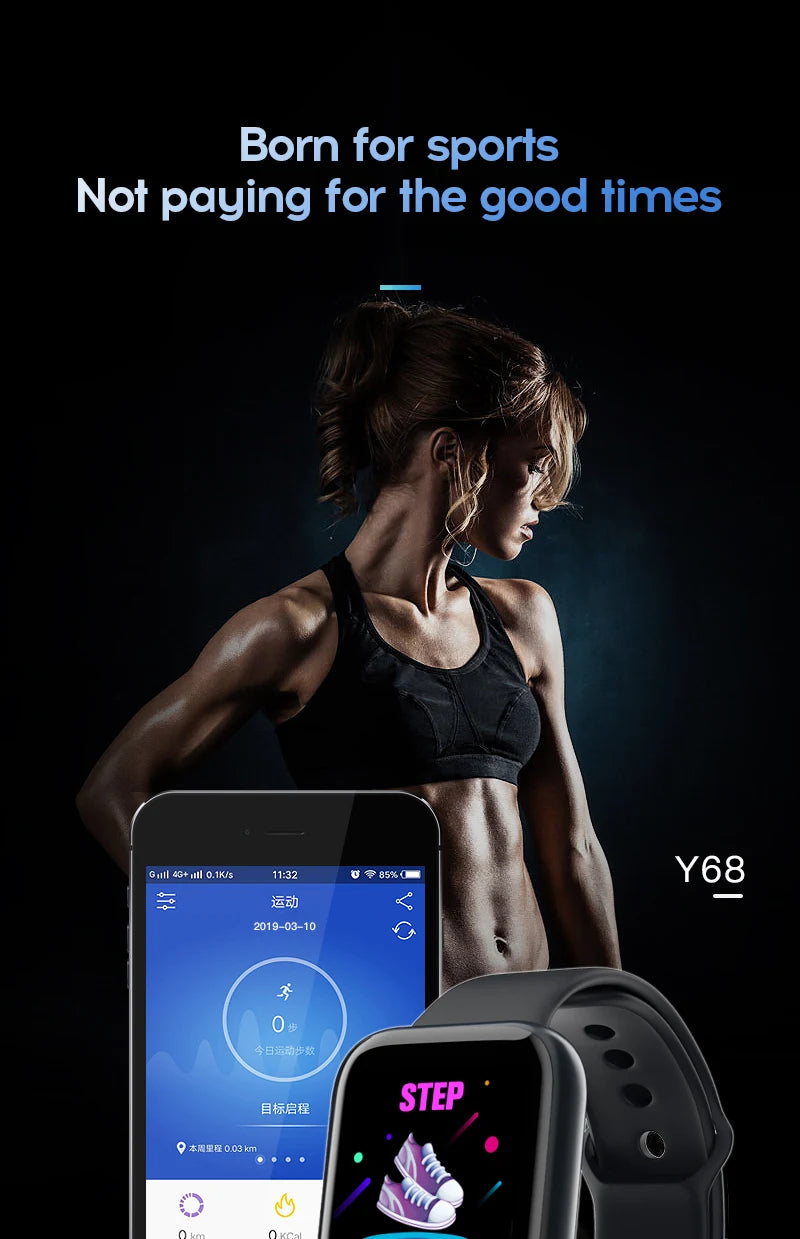 Y68 D20 Smart Watch – Phone, Music & Health Tracker for Men & Women