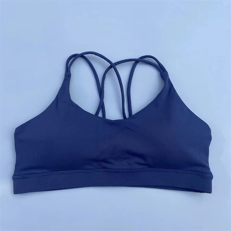 Solid Color Soft High-Strength Women's Fitness Bra – Tight Sport Top for Gym, Yoga & Training