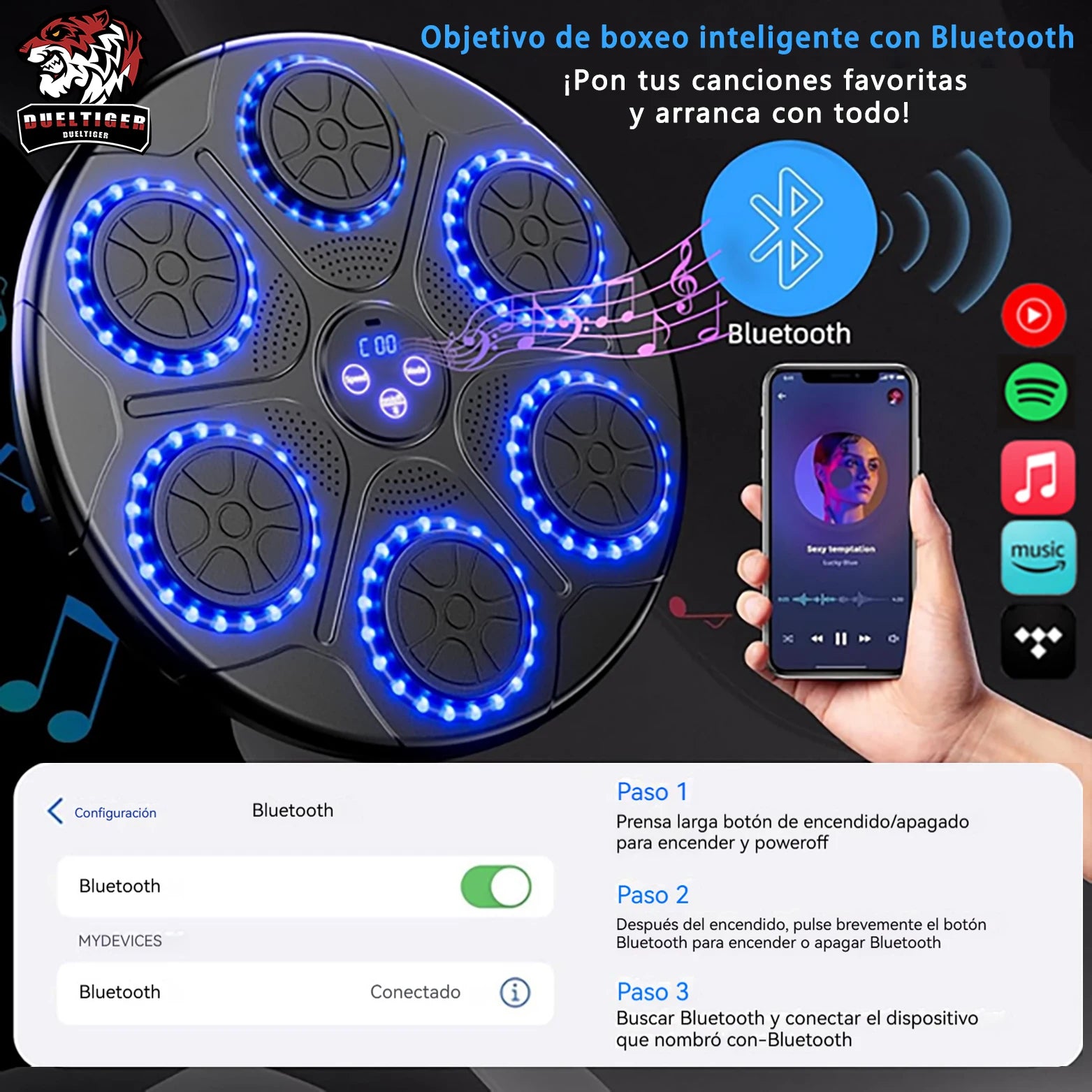 New Music Boxing Machine Smart Bluetooth Wall Mounted Music Boxing Trainer