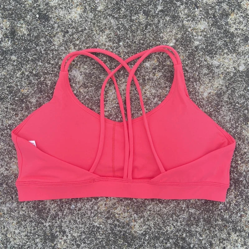 Solid Color Soft High-Strength Women's Fitness Bra – Tight Sport Top for Gym, Yoga & Training