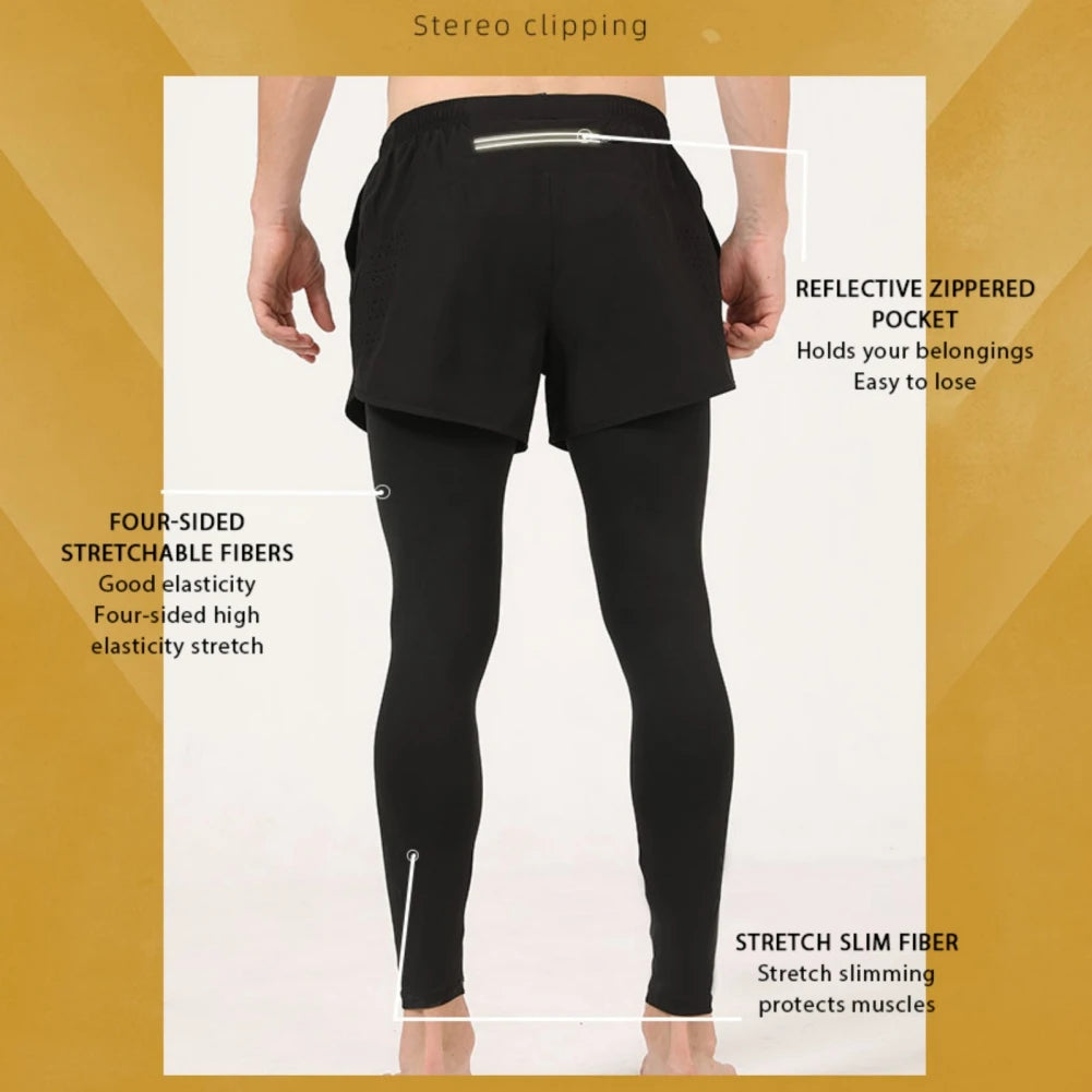 Men’s Quick-Dry Fake Two-Piece Outdoor Pants