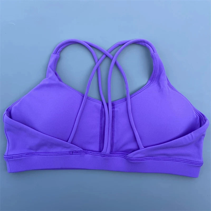 Solid Color Soft High-Strength Women's Fitness Bra – Tight Sport Top for Gym, Yoga & Training