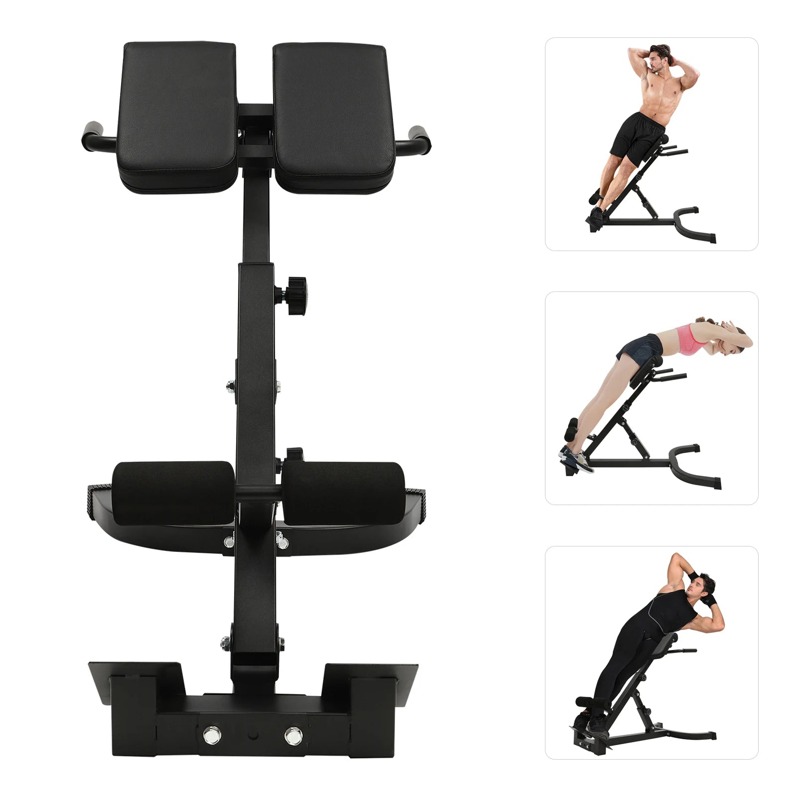 Adjustable Sit-Up Bench Roman Chair with 8 Pads