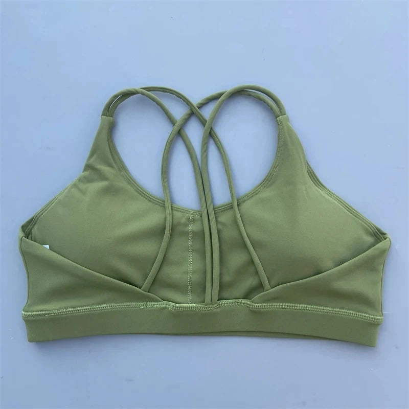 Solid Color Soft High-Strength Women's Fitness Bra – Tight Sport Top for Gym, Yoga & Training