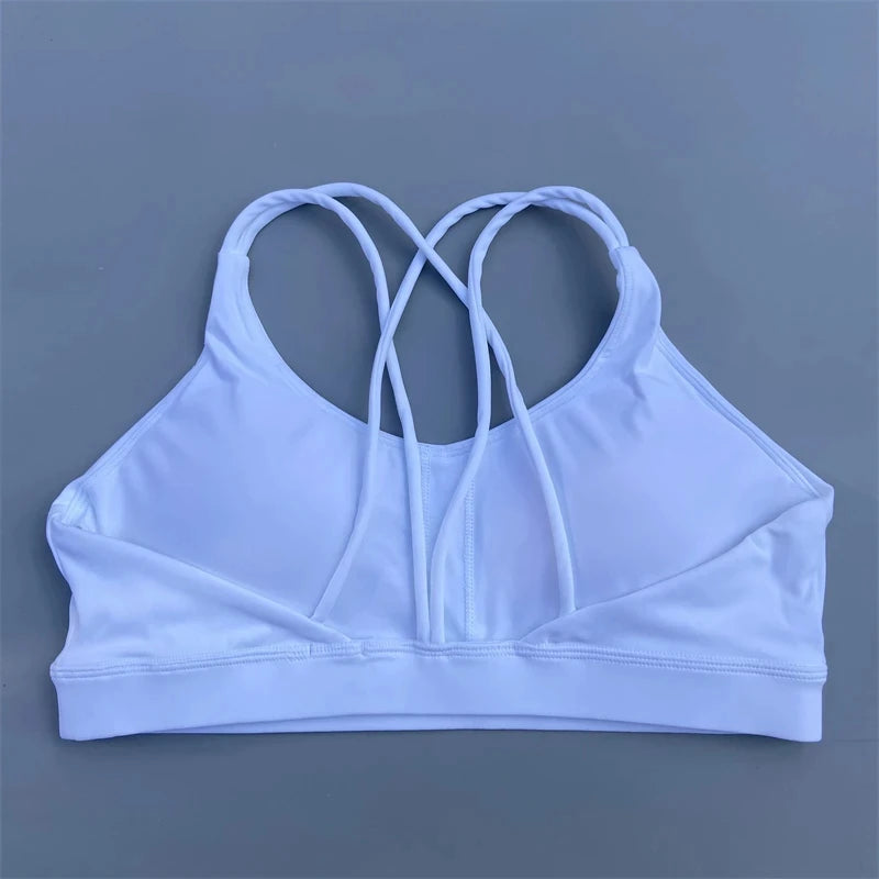 Solid Color Soft High-Strength Women's Fitness Bra – Tight Sport Top for Gym, Yoga & Training