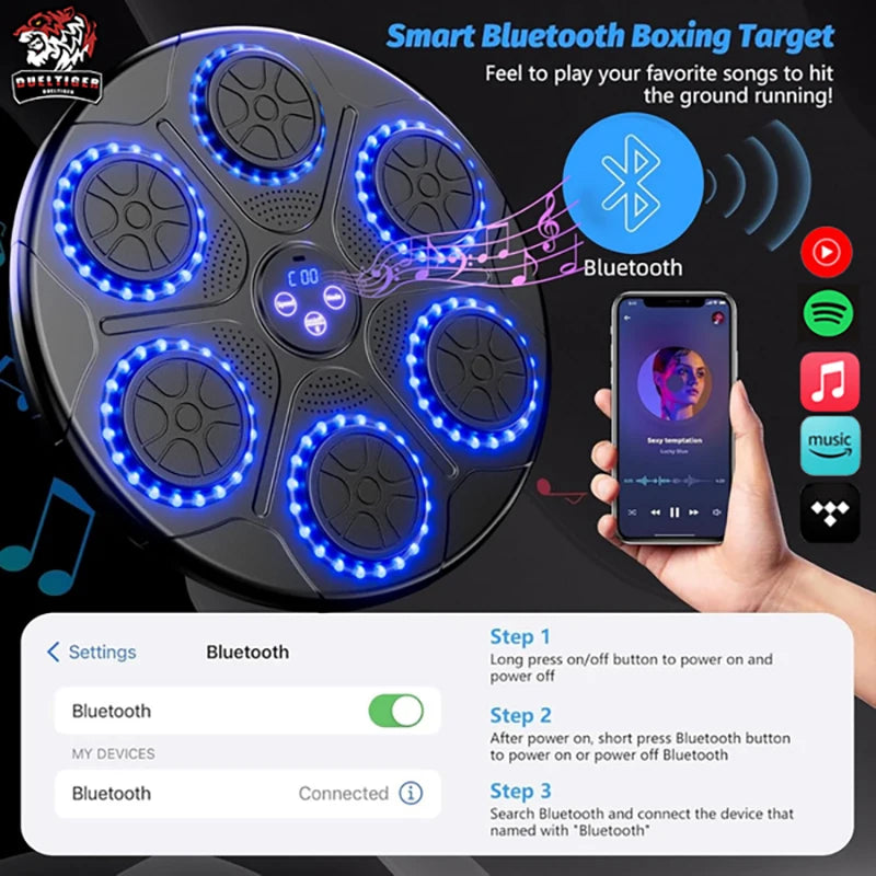 New Music Boxing Machine Smart Bluetooth Wall Mounted Music Boxing Trainer