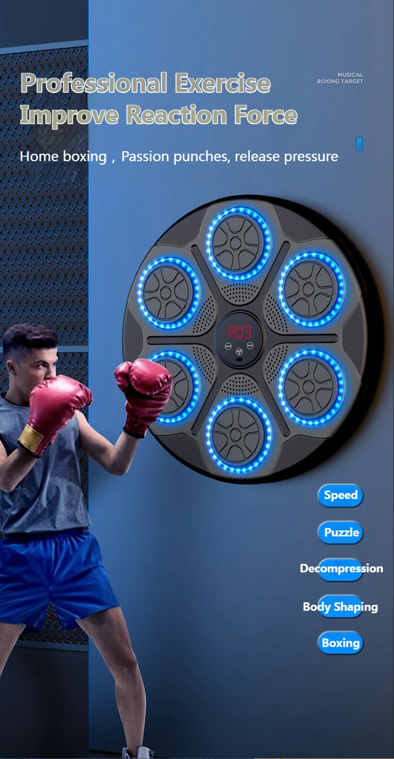 New Music Boxing Machine Smart Bluetooth Wall Mounted Music Boxing Trainer