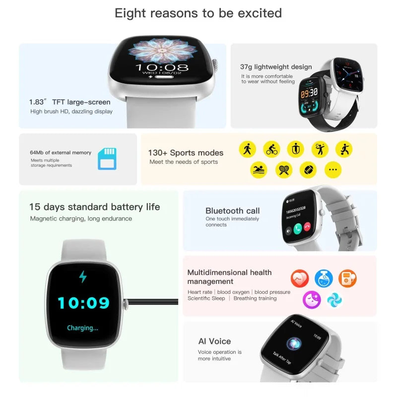 New Bluetooth Call Smartwatch – Blood Pressure & Fitness Tracker