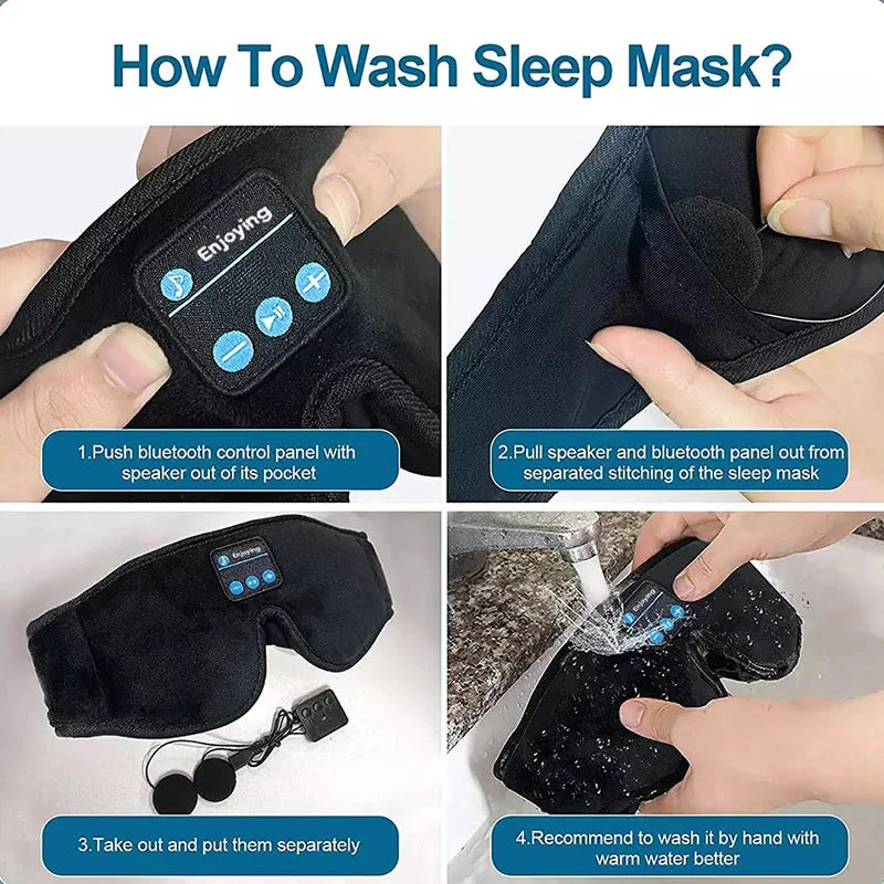 3D Bluetooth Sleeping Headphones Eye Mask:
