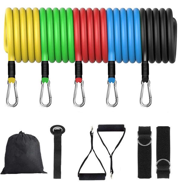 11PCS Latex Resistance Pull Bands Rope for Pilates, Yoga, CrossFit, Fitness