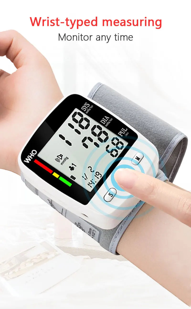Digital Blood Pressure Monitor – Wrist Tensiometer Electronic Sphygmomanometer