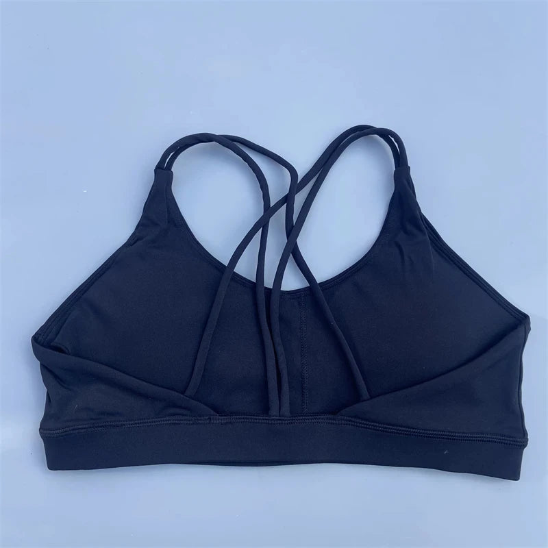 Solid Color Soft High-Strength Women's Fitness Bra – Tight Sport Top for Gym, Yoga & Training