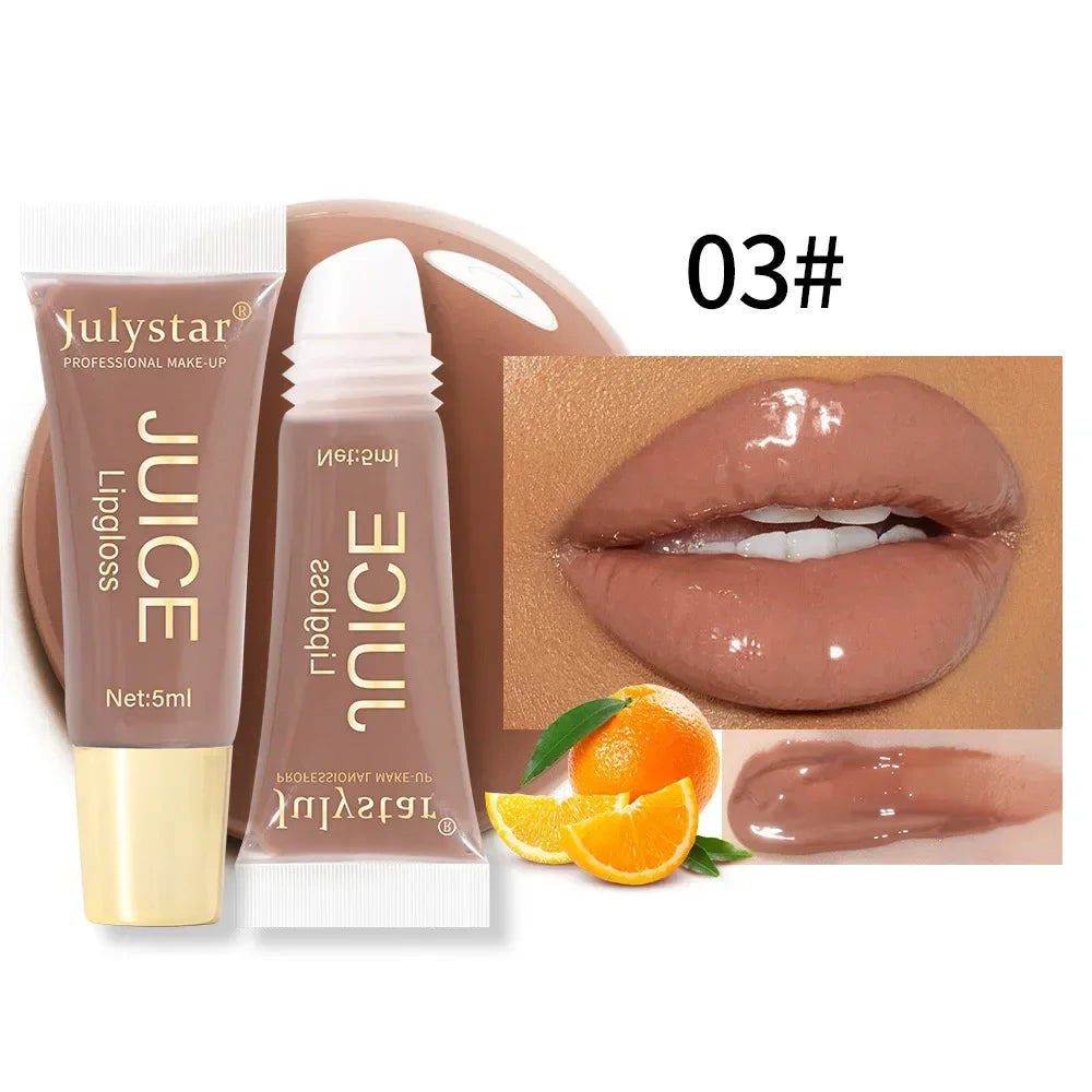 Nude Brown Plumping Lip Gloss – Moisturizing Fruit Lip Oil